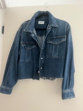 Agolde Cropped Dark Indigo Denim Jacket